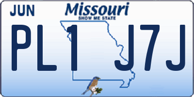 MO license plate PL1J7J