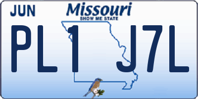 MO license plate PL1J7L