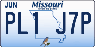 MO license plate PL1J7P
