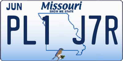 MO license plate PL1J7R