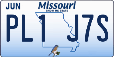 MO license plate PL1J7S