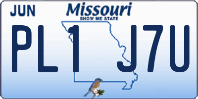 MO license plate PL1J7U
