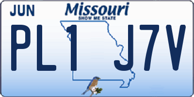 MO license plate PL1J7V