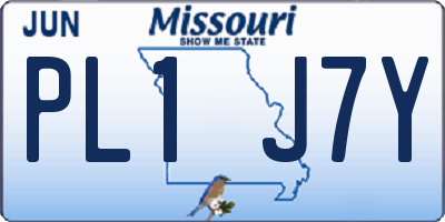 MO license plate PL1J7Y