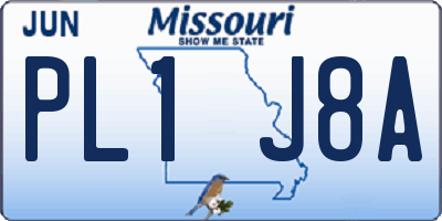 MO license plate PL1J8A