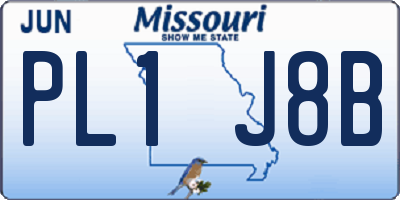 MO license plate PL1J8B