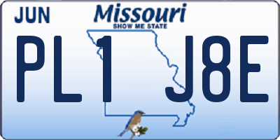 MO license plate PL1J8E