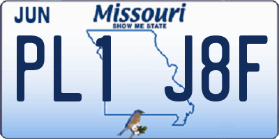 MO license plate PL1J8F