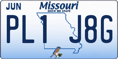 MO license plate PL1J8G