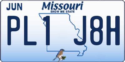MO license plate PL1J8H