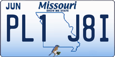 MO license plate PL1J8I