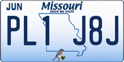 MO license plate PL1J8J