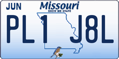 MO license plate PL1J8L