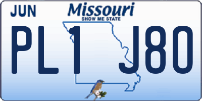 MO license plate PL1J8O