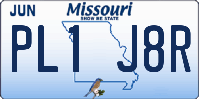 MO license plate PL1J8R