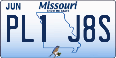 MO license plate PL1J8S
