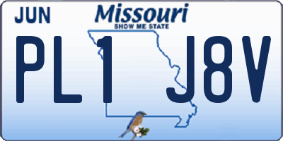 MO license plate PL1J8V