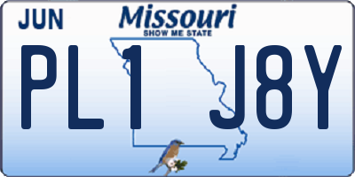 MO license plate PL1J8Y