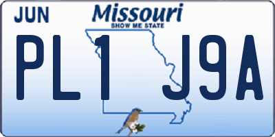MO license plate PL1J9A