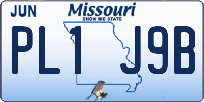 MO license plate PL1J9B