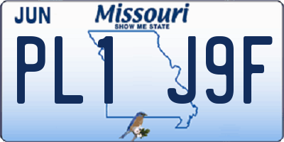 MO license plate PL1J9F
