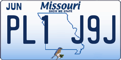 MO license plate PL1J9J