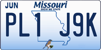 MO license plate PL1J9K