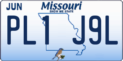 MO license plate PL1J9L