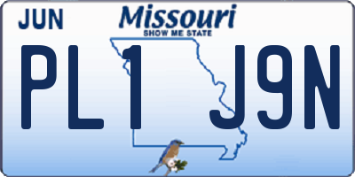 MO license plate PL1J9N