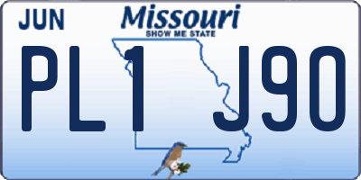 MO license plate PL1J9O