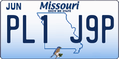 MO license plate PL1J9P