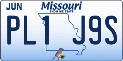 MO license plate PL1J9S