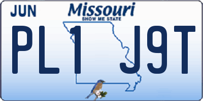 MO license plate PL1J9T