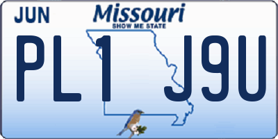 MO license plate PL1J9U
