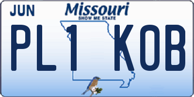 MO license plate PL1K0B