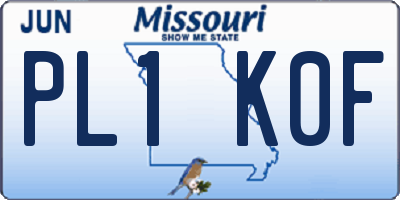 MO license plate PL1K0F