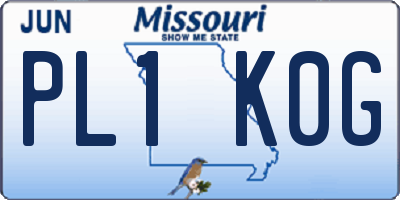MO license plate PL1K0G