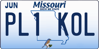 MO license plate PL1K0L