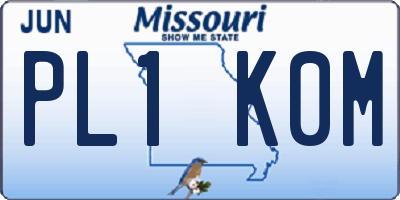 MO license plate PL1K0M