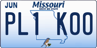 MO license plate PL1K0O
