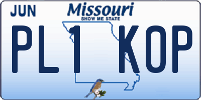 MO license plate PL1K0P