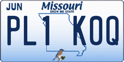 MO license plate PL1K0Q