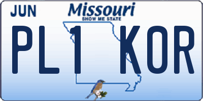 MO license plate PL1K0R