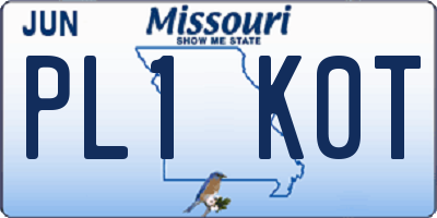 MO license plate PL1K0T