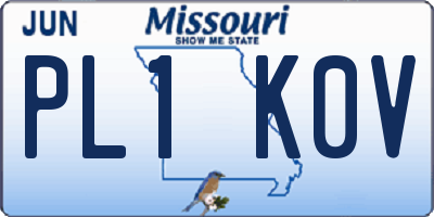 MO license plate PL1K0V