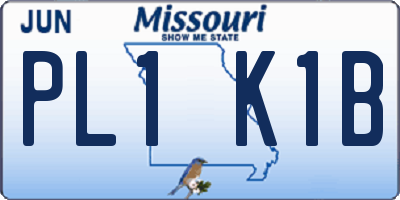 MO license plate PL1K1B