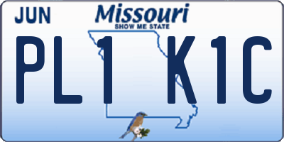 MO license plate PL1K1C