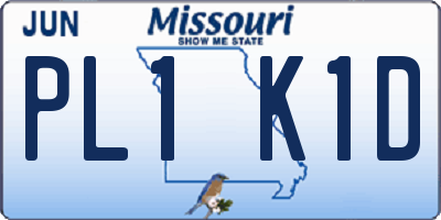 MO license plate PL1K1D