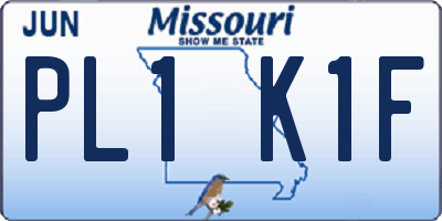 MO license plate PL1K1F