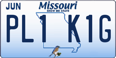 MO license plate PL1K1G